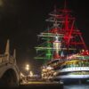 Venezia accoglie la nave scuola Amerigo Vespucci con un suggestivo corteo acqueo